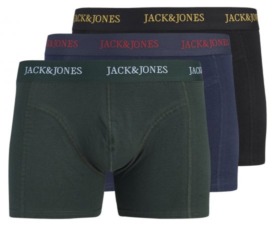 Jack & Jones Blaze Solid Boxers lot de 3 Noir/Bleu marine/Vert - Boxers - Boxers homme grande taille