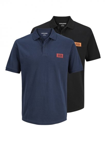 Jack & Jones Rush polo lot de 2 noir/bleu marine - Polos - Polos homme grande taille