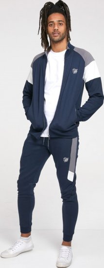 D555 JEFFREY Couture Zip Through Sweatshirt Navy - Sweatshirts & hoodies - Sweatshirts/Hoodies grande taille homme