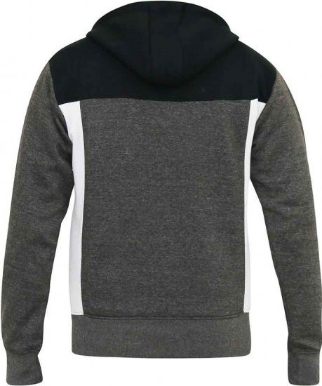 D555 NATHAN Full Zip Hoody With Cut And Sew Detail Black/Charcoal - Sweatshirts & hoodies - Sweatshirts/Hoodies grande taille homme