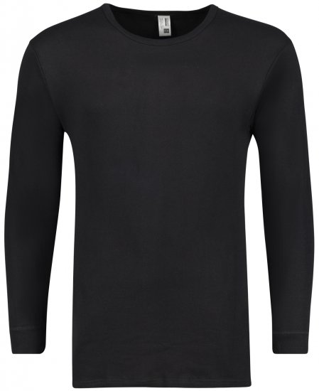 Adamo Royal Fine Ribbed Long sleeve Under-T-shirt Black - Sous-vêtements & bain - Sous-vêtements Grande Taille