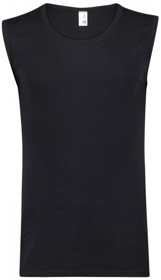 Adamo Royal Fine Ribbed Sleeveless Under-T-shirt Black - Sous-vêtements & bain - Sous-vêtements Grande Taille