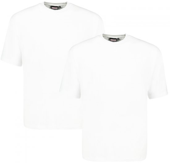 Adamo Marlon Comfort fit 2-pack T-shirt White - T-shirts - T-shirts Homme Grande Taille