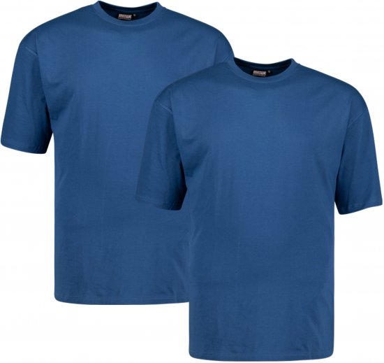 Adamo Marlon Comfort fit 2-pack T-shirt Denim Blue - T-shirts - T-shirts Homme Grande Taille