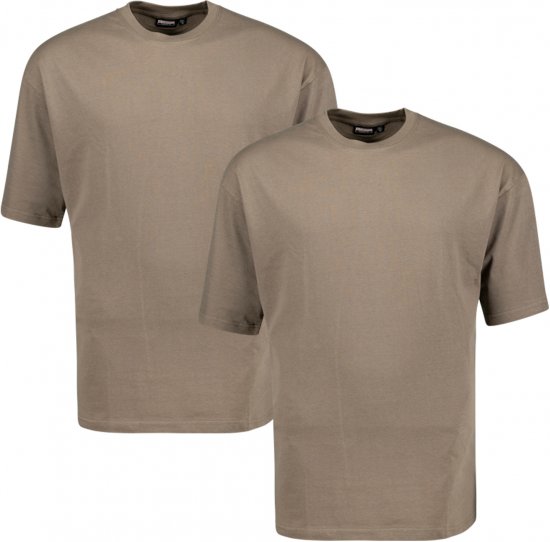 Adamo Marlon Comfort fit 2-pack T-shirt Khaki - T-shirts - T-shirts Homme Grande Taille