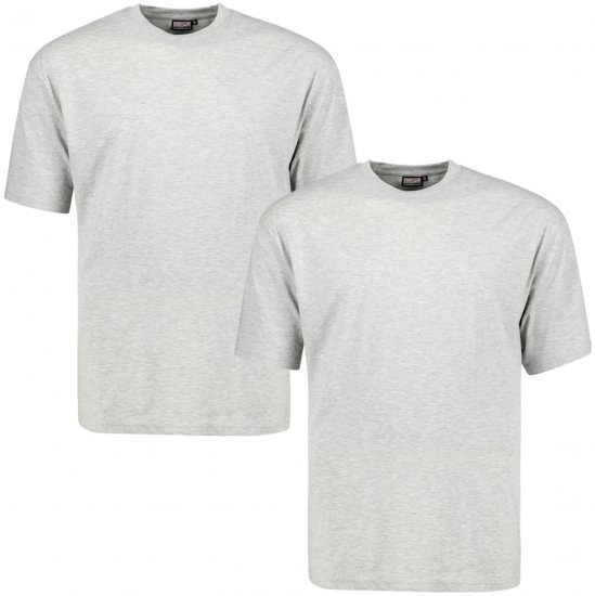 Adamo Marlon Comfort fit 2-pack T-shirt Grey - T-shirts - T-shirts Homme Grande Taille