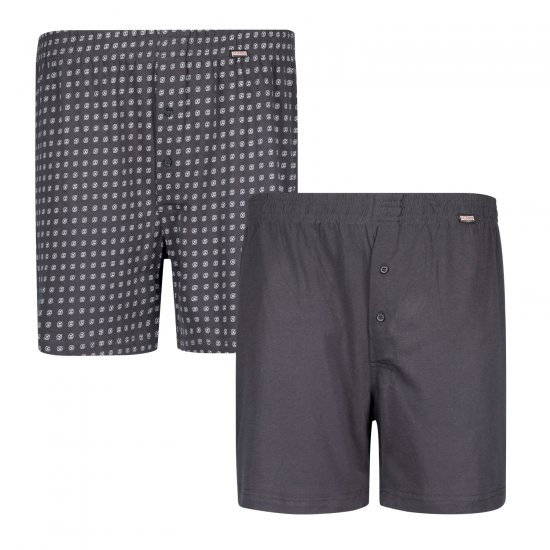 Adamo Dean Boxershorts 2-pack Charcoal - Sous-vêtements & bain - Sous-vêtements Grande Taille