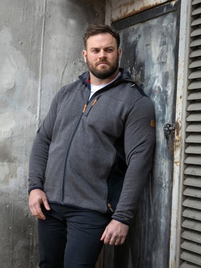 D555 Conrad Detachable Hood Bonded Fleece Zip Through Hoody Bleu marine - Sweatshirts & hoodies - Sweatshirts/Hoodies grande taille homme