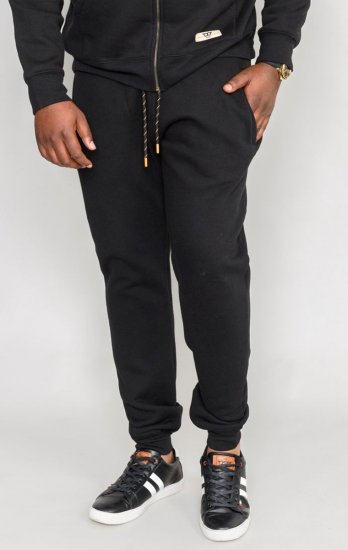 D555 Buckingham Cuffed Jogger With Side Pockets Black Tall Sizes - VÊTEMENTS HOMME MT-6XLT - Vêtements Tall Homme