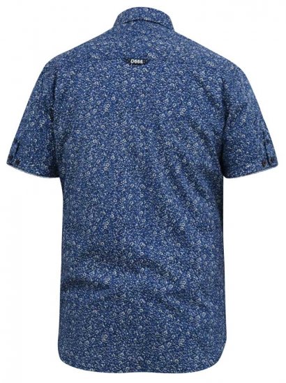 D555 KYLE S/S Micro AO Print Shirt Blue - Chemises - Chemises Grandes Tailles Hommes