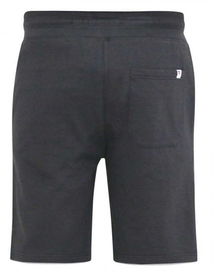 D555 STEFAN1 Elasticated Waist Loop Back Shorts Black - Pantalons/shorts de survêtement - Survêtement/jogging grandes tailles