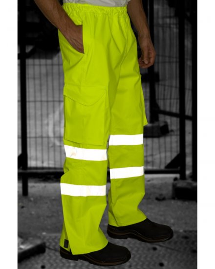 Leo Appledore Cargo Rain pants Hi-Vis Yellow - Vêtements de travail - Vêtements de travail grandes tailles