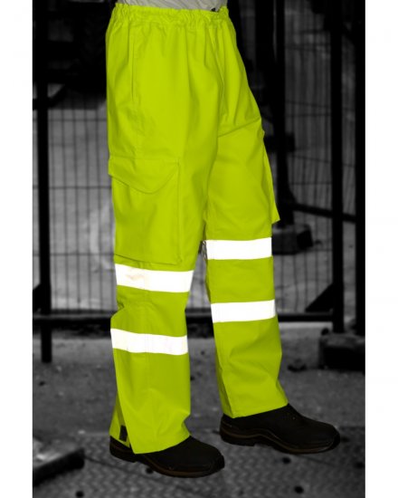 Leo Instow Breathable Executive Cargo Rain pants Hi-Vis Yellow - Vêtements de travail - Vêtements de travail grandes tailles