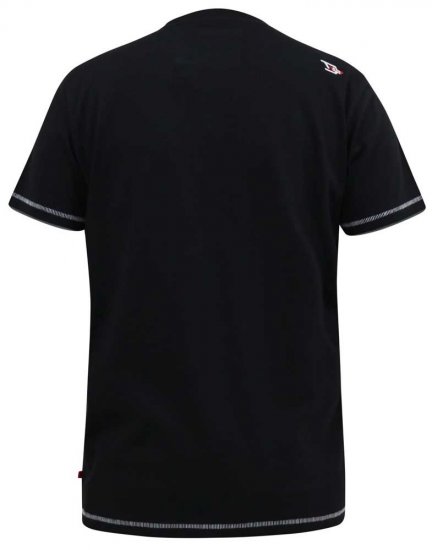 D555 BENNY LA Camo Printed Crew Neck T-Shirt Black - T-shirts - T-shirts Homme Grande Taille