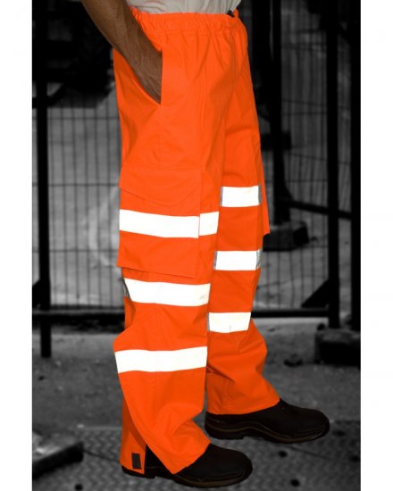 Leo Instow Breathable Executive Cargo Rain pants Hi-Vis Orange - Vêtements de travail - Vêtements de travail grandes tailles