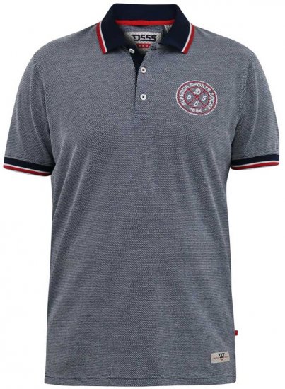 D555 KEMSTON Birds Eye Pique Polo Navy/White - Polos - Polos homme grande taille
