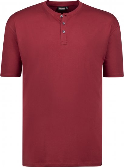 Adamo Silas Regular fit Serafino T-shirt Burgundy - T-shirts - T-shirts Homme Grande Taille