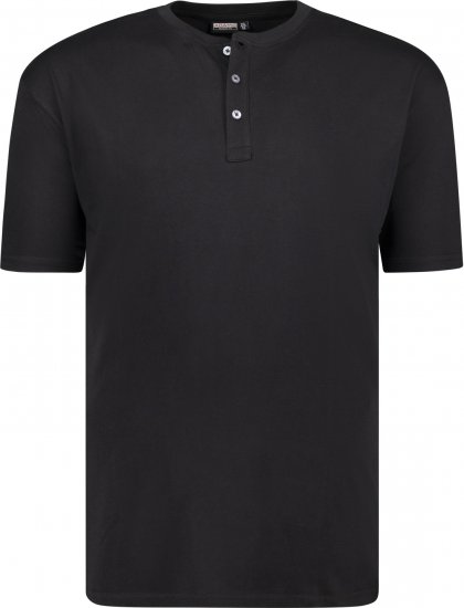 Adamo Silas Regular fit Serafino T-shirt Black - T-shirts - T-shirts Homme Grande Taille