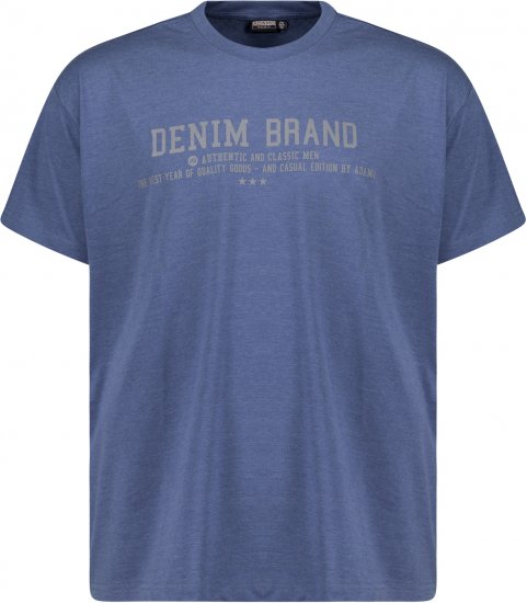 Adamo Simon Regular fit Printed T-shirt Denim Blue - T-shirts - T-shirts Homme Grande Taille