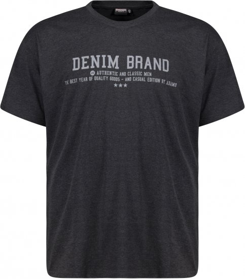 Adamo Simon Regular fit Printed T-shirt Charcoal - T-shirts - T-shirts Homme Grande Taille