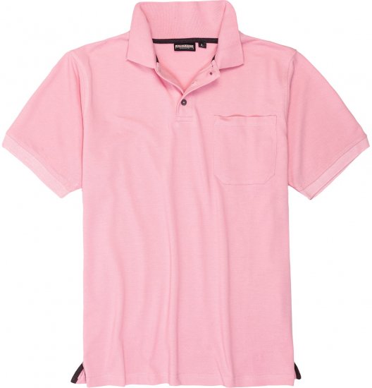 Adamo Klaas Regular fit Polo Shirt with Pocket Pink - Polos - Polos homme grande taille