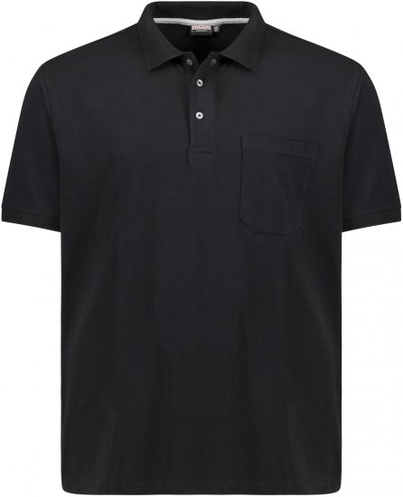 Adamo Klaas Regular fit Polo Shirt with Pocket Black - Polos - Polos homme grande taille