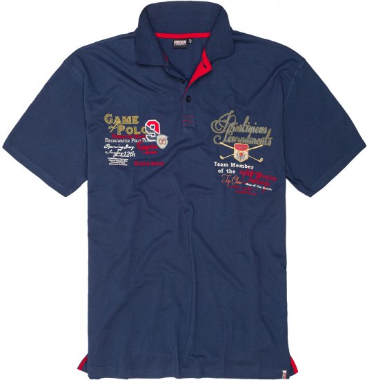 Adamo DURBAN Regular fit Polo Shirt Navy - Polos - Polos homme grande taille