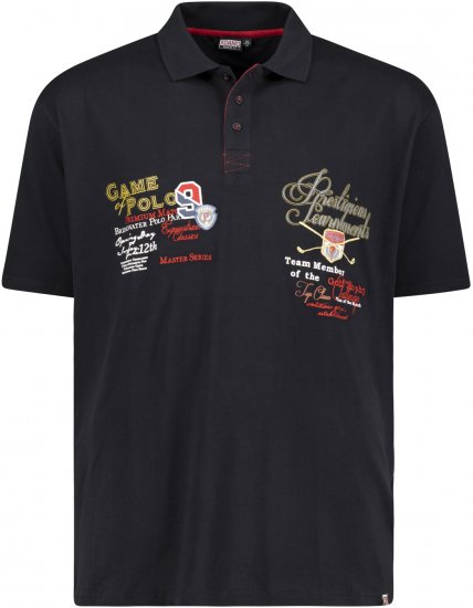 Adamo DURBAN Regular fit Polo Shirt Black - Polos - Polos homme grande taille