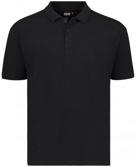 Adamo Stephan Waffelpique Poloshirt Black - Polos - Polos homme grande taille