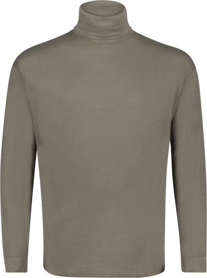 Adamo Fabio Comfort fit Turtleneck Long sleeve T-shirt Khaki - T-shirts - T-shirts Homme Grande Taille