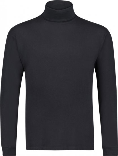 Adamo Fabio Comfort fit Turtleneck Long sleeve T-shirt Black - T-shirts - T-shirts Homme Grande Taille