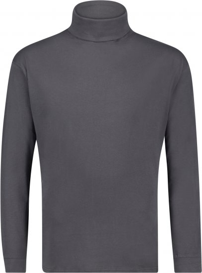 Adamo Fabio Comfort fit Turtleneck Long sleeve T-shirt Charcoal - T-shirts - T-shirts Homme Grande Taille
