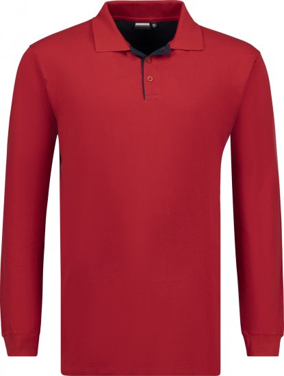 Adamo Peter Comfort fit Long sleeve Polo Red - Polos - Polos homme grande taille