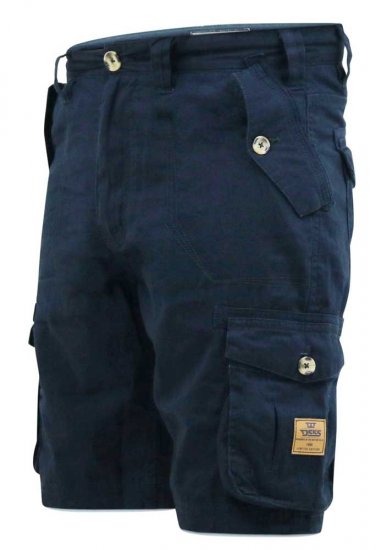 D555 RODNEY Cotton Cargo Shorts Navy - Shorts - Shorts hommes grande taille