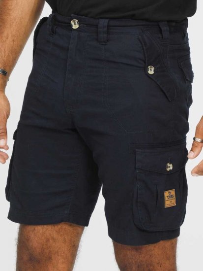 D555 RODNEY Cotton Cargo Shorts Navy - Shorts - Shorts hommes grande taille