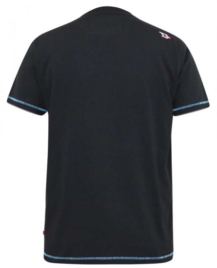 D555 BINGHAM State Of Miami Printed Crew Neck T-Shirt Black - T-shirts - T-shirts Homme Grande Taille