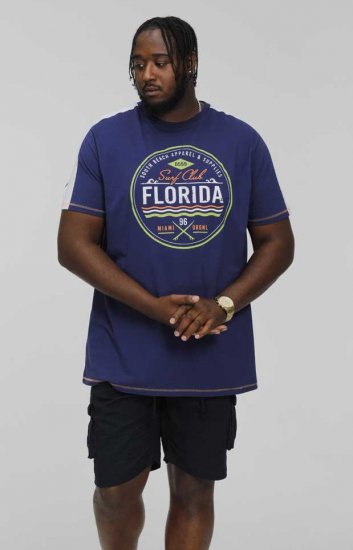 D555 CADMAN Florida Surf Club Printed Crew Neck T-Shirt - T-shirts - T-shirts Homme Grande Taille