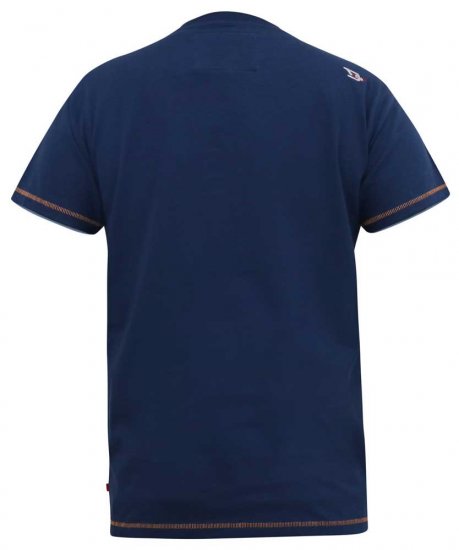 D555 COLIN Born To Rock Printed Crew Neck T-Shirt French Navy - T-shirts - T-shirts Homme Grande Taille