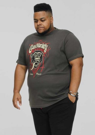 D555 DALLAS Official Gas Monkey Printed Crew Neck T-Shirt Khaki - T-shirts - T-shirts Homme Grande Taille