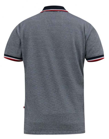 D555 BAYTON 2 Fine Stripe Jersey Polo Grey - Polos - Polos homme grande taille