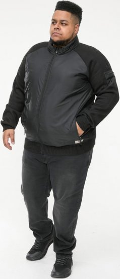 D555 MARSDEN Hybrid Knitted Jacket With Bonded Fleece Lining Black - Vestes - Vestes homme grandes tailles