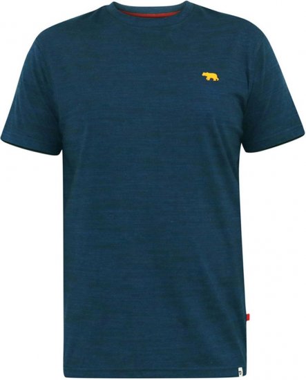 D555 ORSTON Reno Fabric Crew Neck T-Shirt With Chest Embroidery Blue Reno - T-shirts - T-shirts Homme Grande Taille