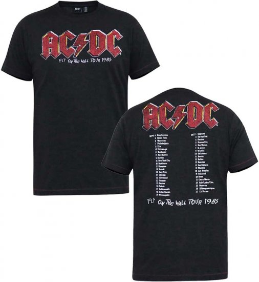 D555 JAILBREAK Official Ac/Dc Printed T-Shirt With Front And Back Print - Black - T-shirts - T-shirts Homme Grande Taille