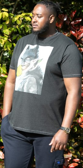 D555 MARTIN Official Batman Printed T-Shirt Washed Black - T-shirts - T-shirts Homme Grande Taille