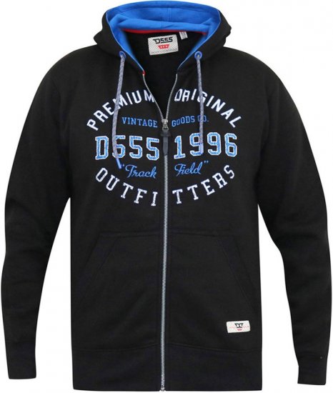 D555 LINGARD Full Zip Hoody With Original Chest Print Black - Sweatshirts & hoodies - Sweatshirts/Hoodies grande taille homme