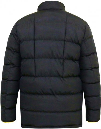 D555 CRISTIANO Puffer Jacket With Binding On Cuffs And Embroidery Badge On Sleeve Black - Vestes - Vestes homme grandes tailles