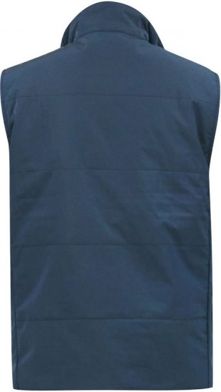 D555 FELIPE Zip Through Padded Gilet With Contrast Colour Lining And Rubber Badge Navy - Vestes - Vestes homme grandes tailles