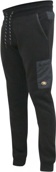 D555 COTGRAVE Couture Elasticated Waistband Jogger With Woven Fabric Trim Black - Pantalons/shorts de survêtement - Survêtement/jogging grandes tailles