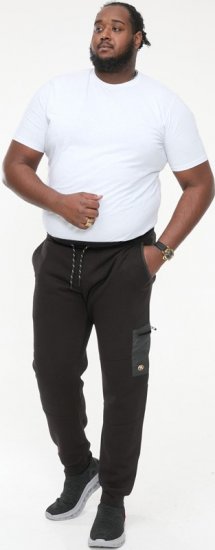 D555 COTGRAVE Couture Elasticated Waistband Jogger With Woven Fabric Trim Black - Pantalons/shorts de survêtement - Survêtement/jogging grandes tailles