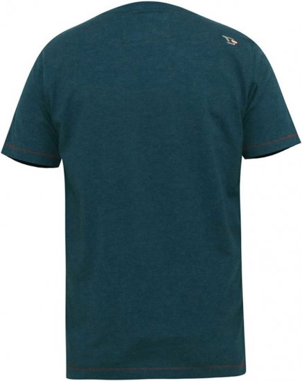 D555 NEAL Skull With Flames Printed Crew Neck T-Shirt Navy/Blue Twist - T-shirts - T-shirts Homme Grande Taille